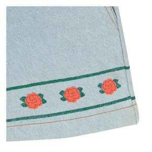 Tinycottons - Denim Floral Shorts | Light Blue