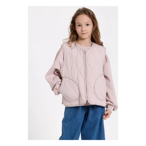 Smallable Kid - Sleeveless Quilted Cheer Jacket | Light Pink