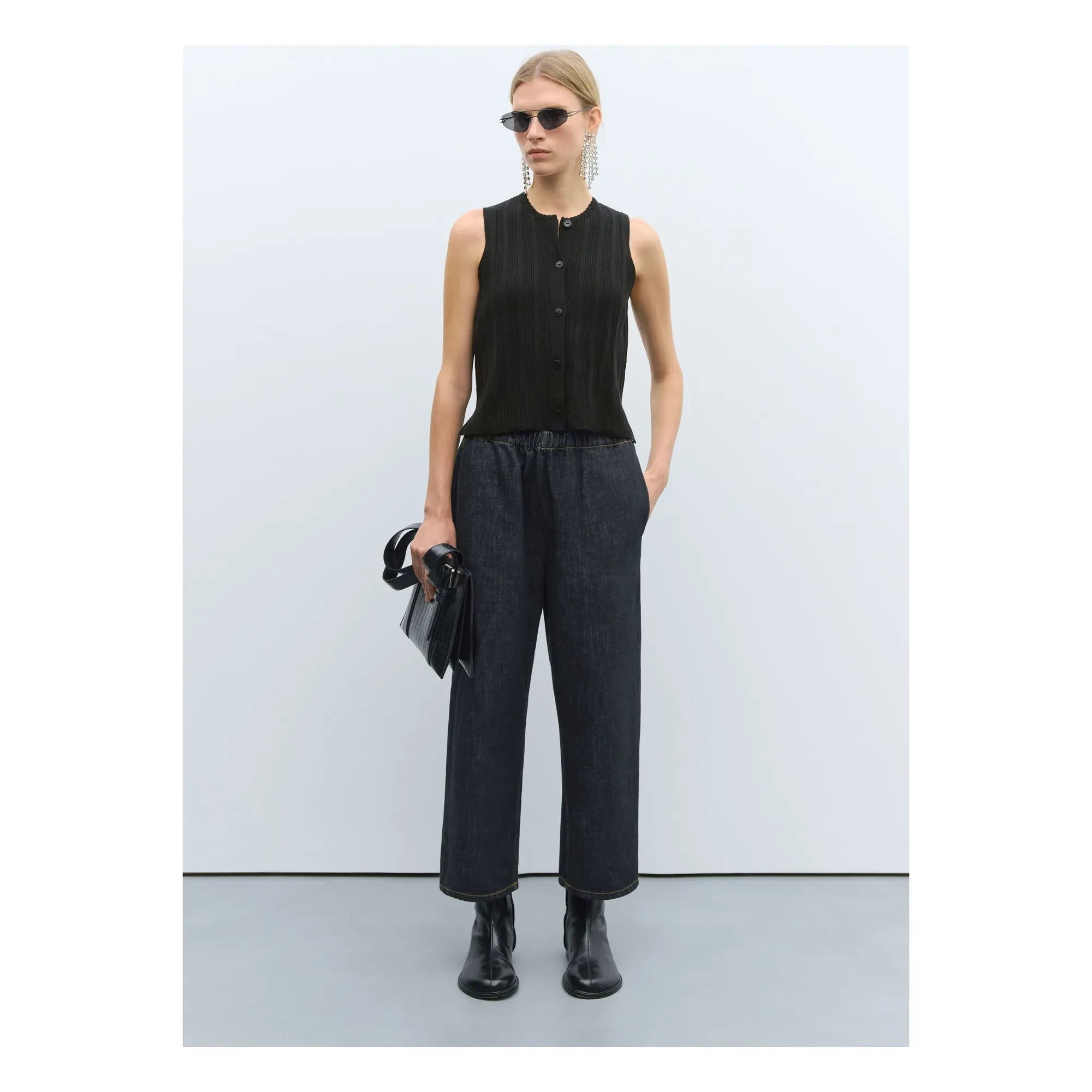 Cordera - Comfortable Elastic Waist Jeans Organic Cotton | Black