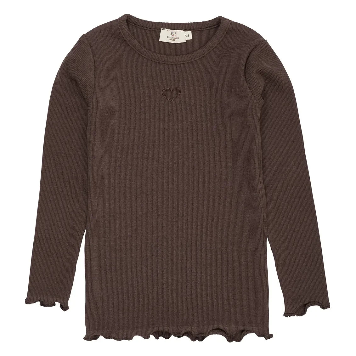 Copenhagen Colors - Modal Heart T-Shirt | Dark Brown