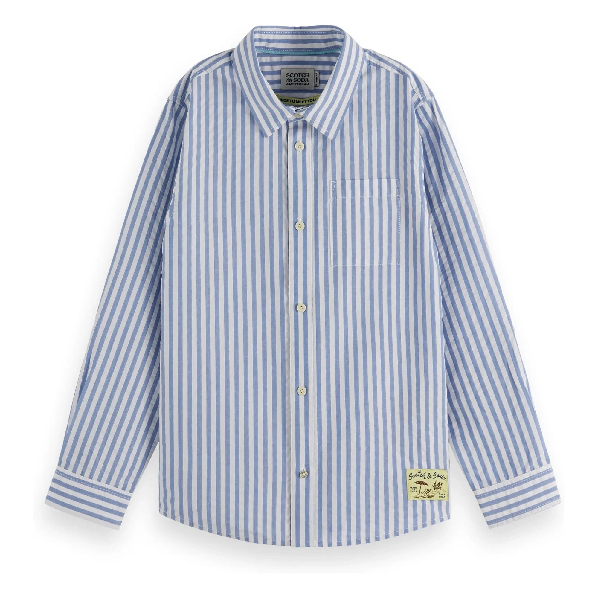 Scotch & Soda - Kabartmalı Çizgili Gömlek | Mavi
