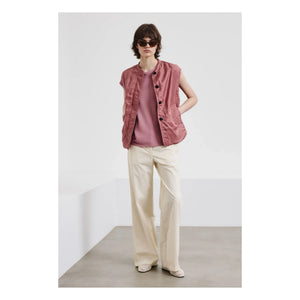 Pomandère - Cotton and Linen Jersey T-Shirt | Mauve