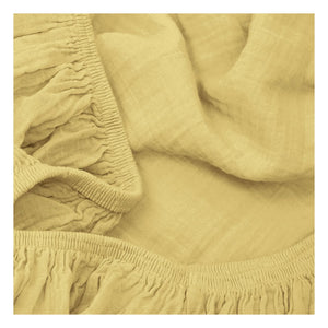 Haomy - Cotton Voile Elastic Fitted Sheet | Straw Yellow