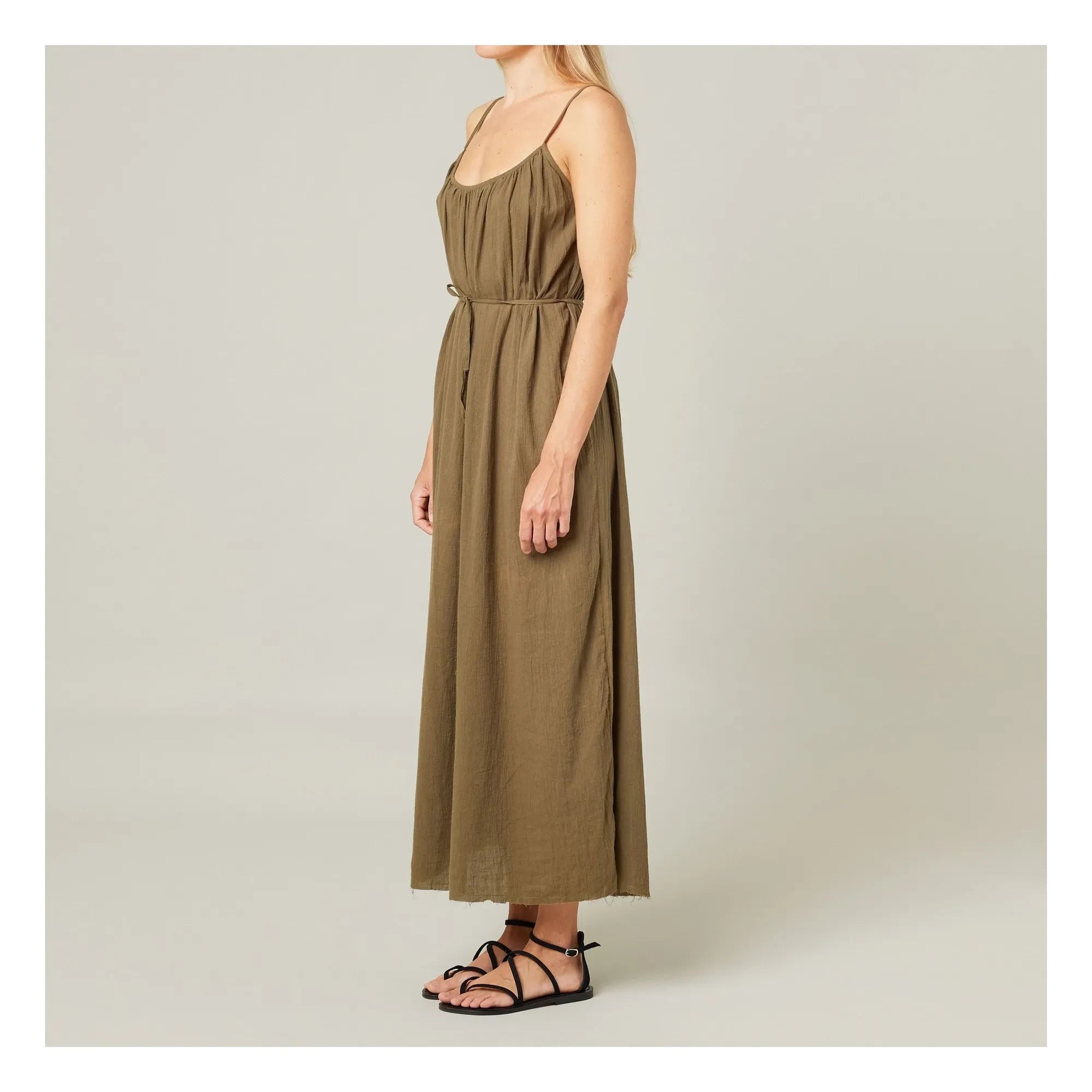 Maison Saint Julien - Palm Beach Cotton Gauze Dress | Khaki