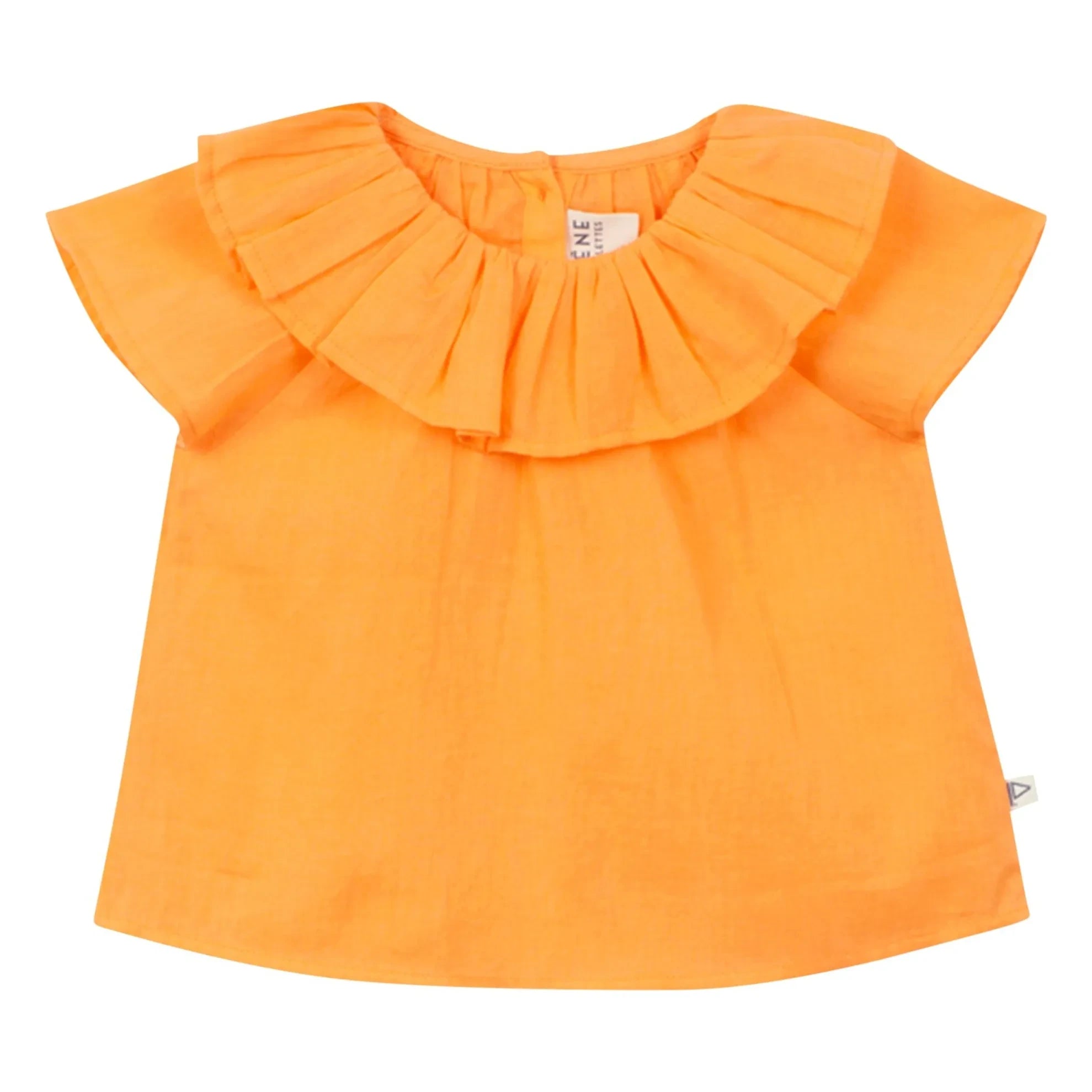 Arsène et Les Pipelettes - Organic cotton voile collared blouse | Orange