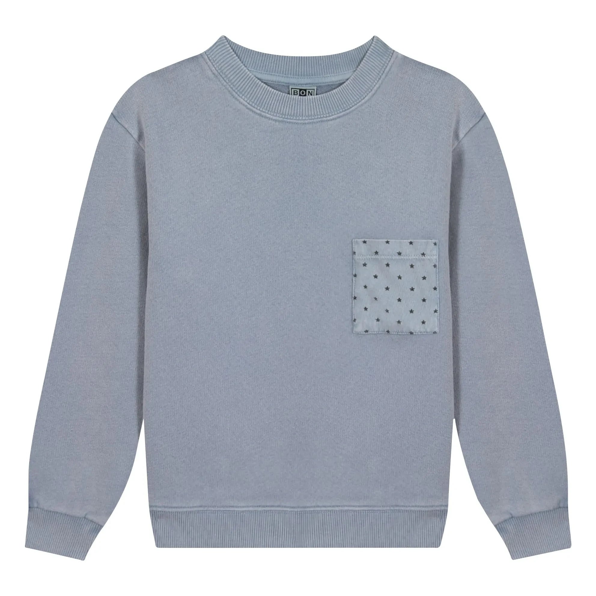 Bonton - Narciss yıldız cepli sweatshirt | Gri mavi