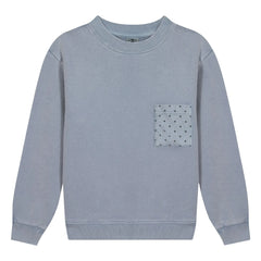 Bonton - Narciss yıldız cepli sweatshirt | Gri mavi