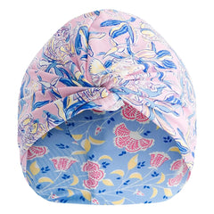 Louise Misha - Abina Floral Pattern Bath Towel Made from Recycled Fibers | Blue