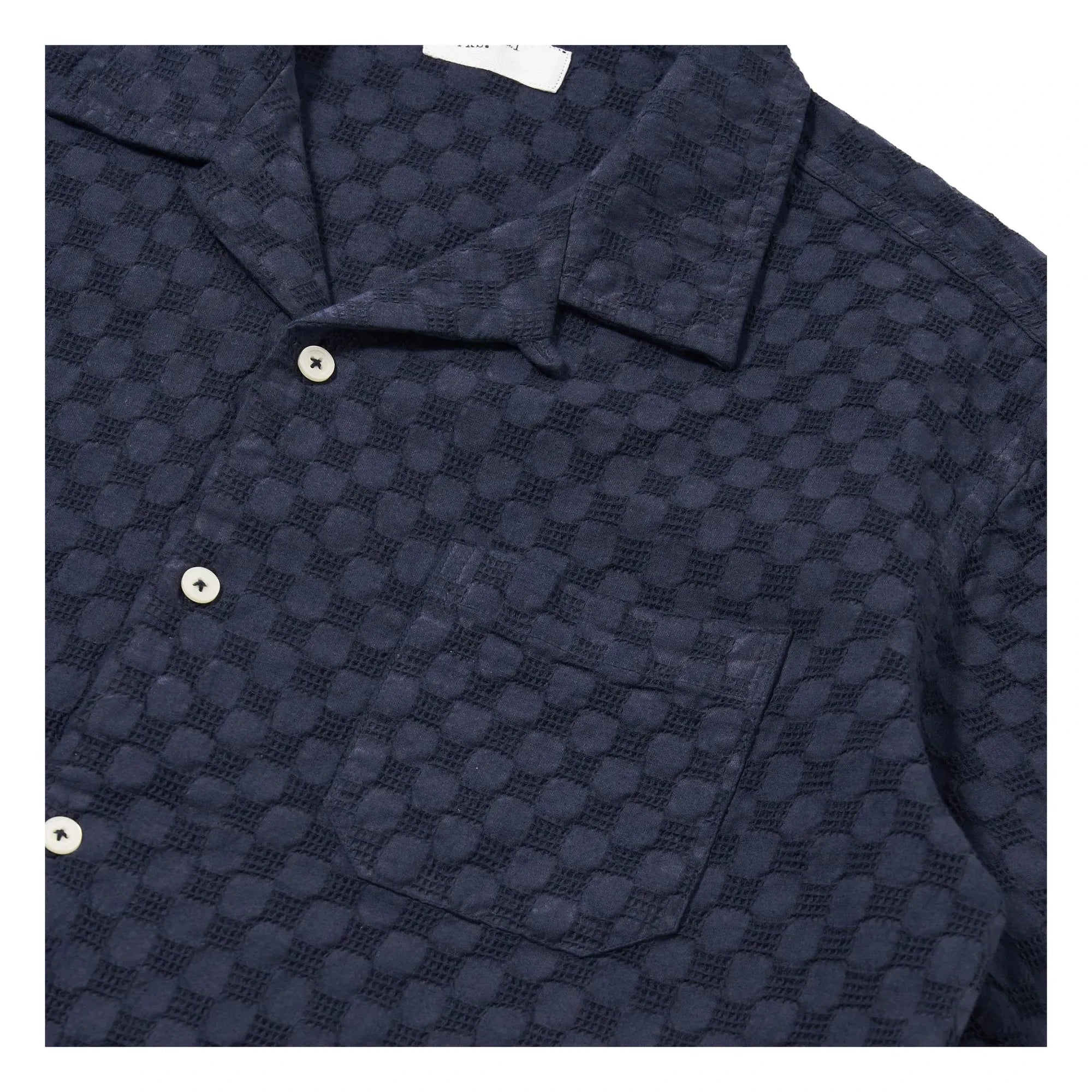 Universal Works - Chemise Road Shirt Dot Waffle | Navy