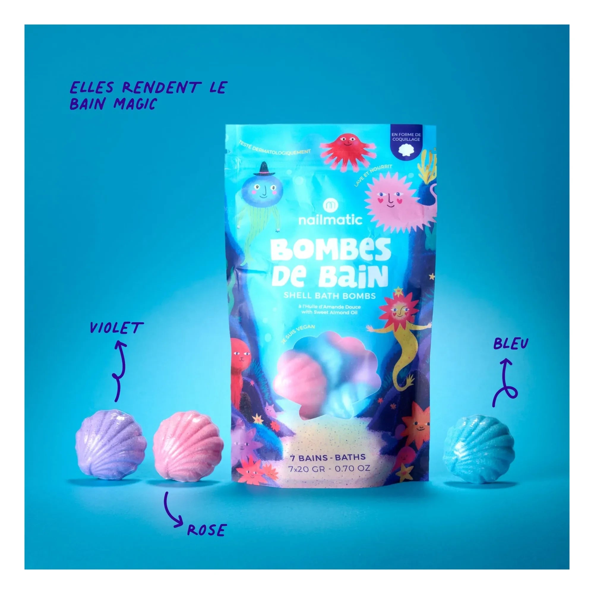 Nailmatic Kids - Shell Bath Bombs - Set of 2