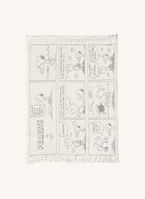 Maison Deux - Maison Deux x Peanuts | White Baseball Printed Cotton Throw