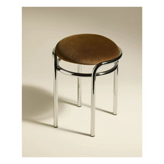 Maison Sarah Lavoine - Moon chrome velvet stool | Havana