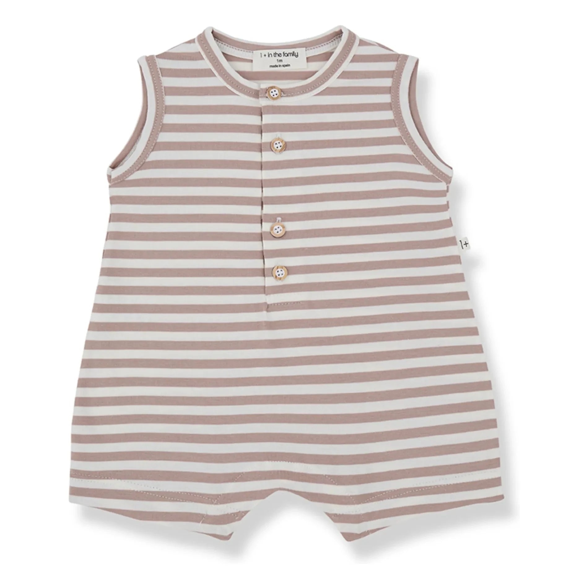 1+ in the family - Pedro Striped Romper | Dark Brown
