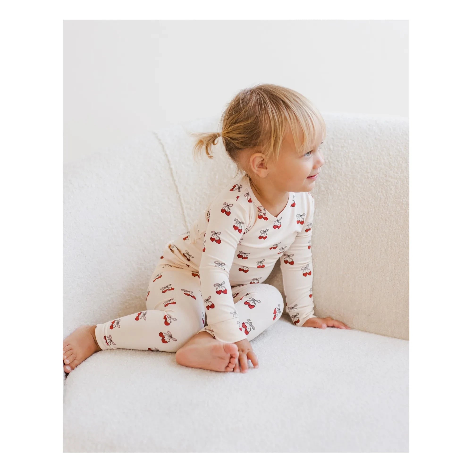 Quincy Mae - Bamboo Cherry Pajamas | Beige