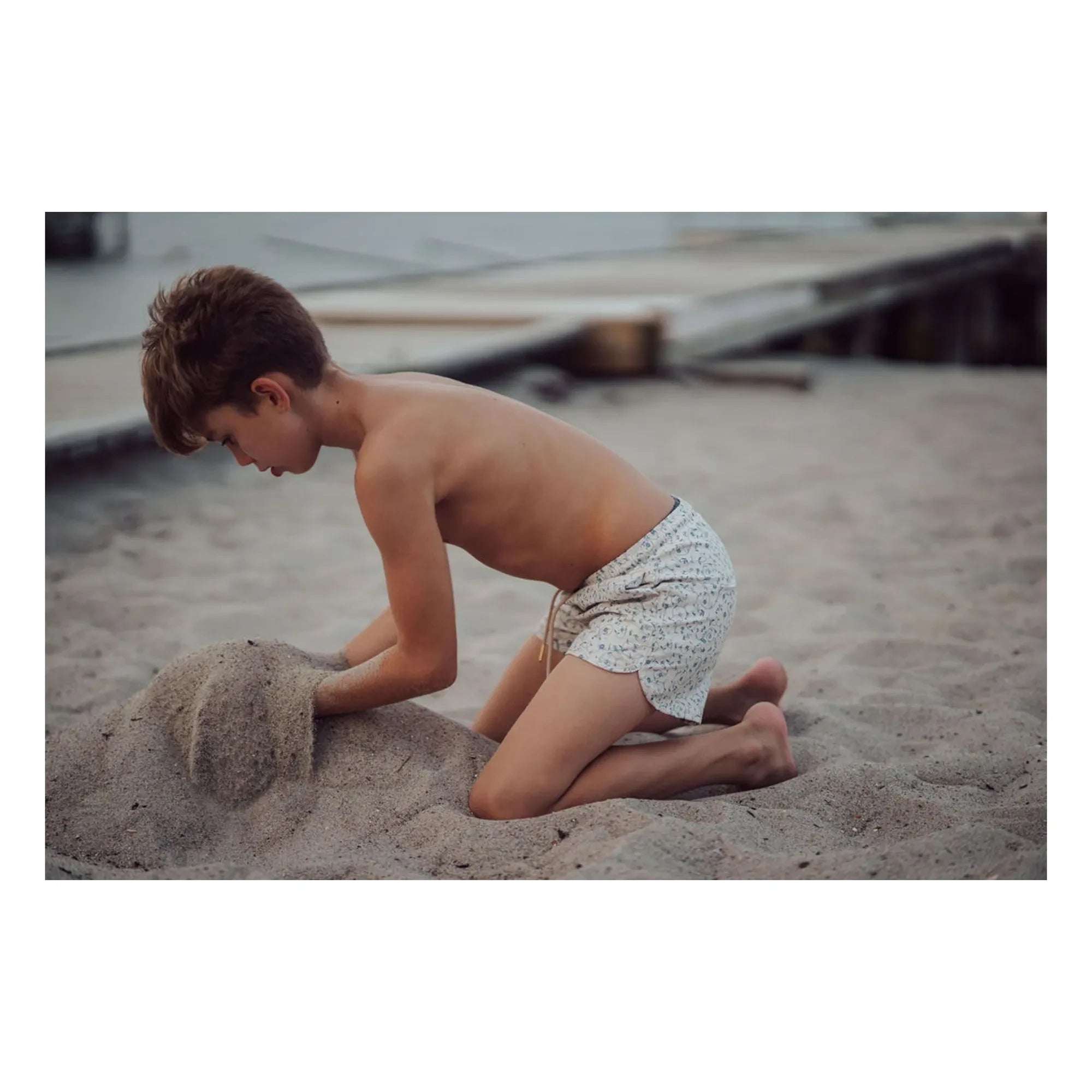 Grech & Co - Recycled Fiber Tile Swim Shorts | Pale Green