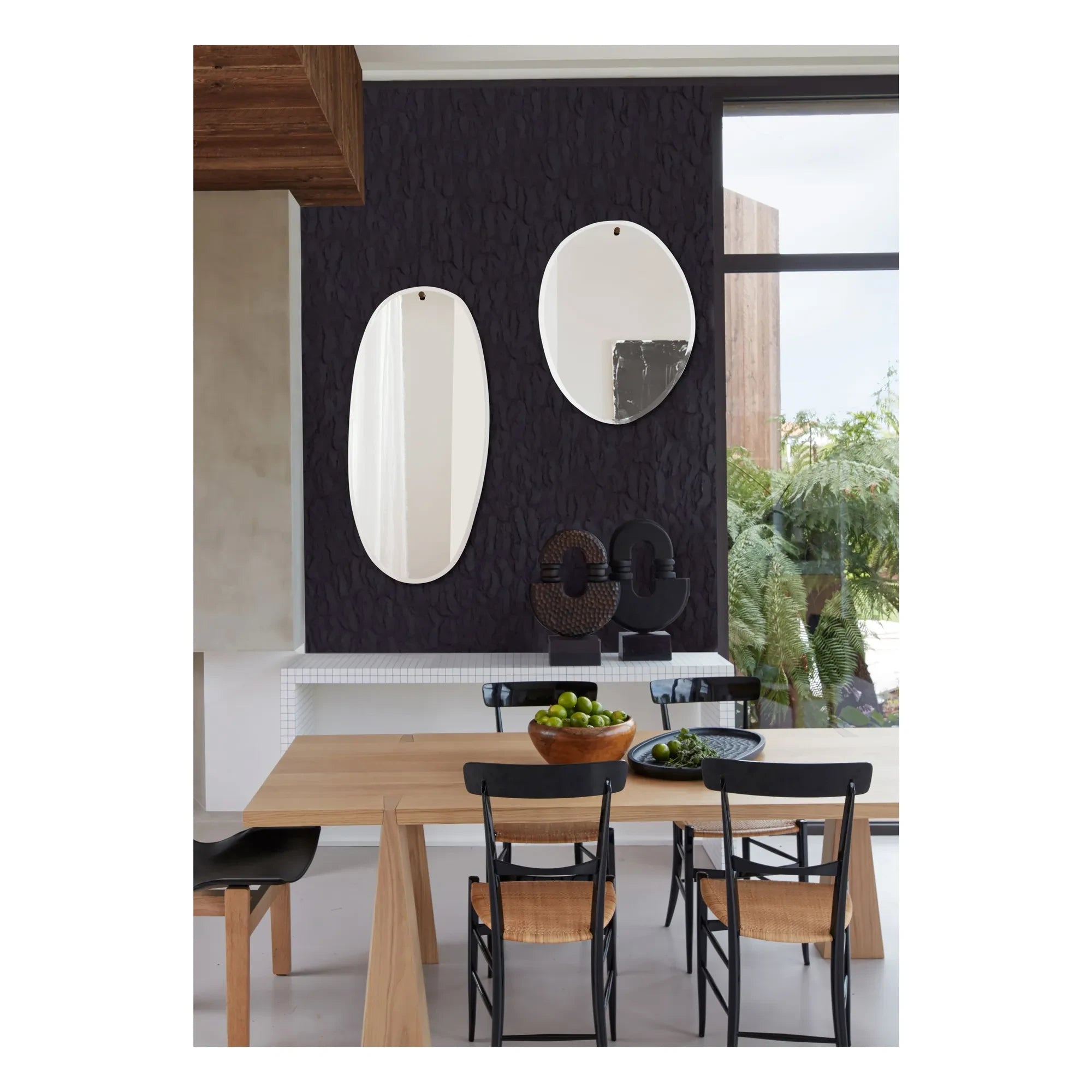 M Nuance - Pahlı Mirror - Textured Oval Shape 45x95cm