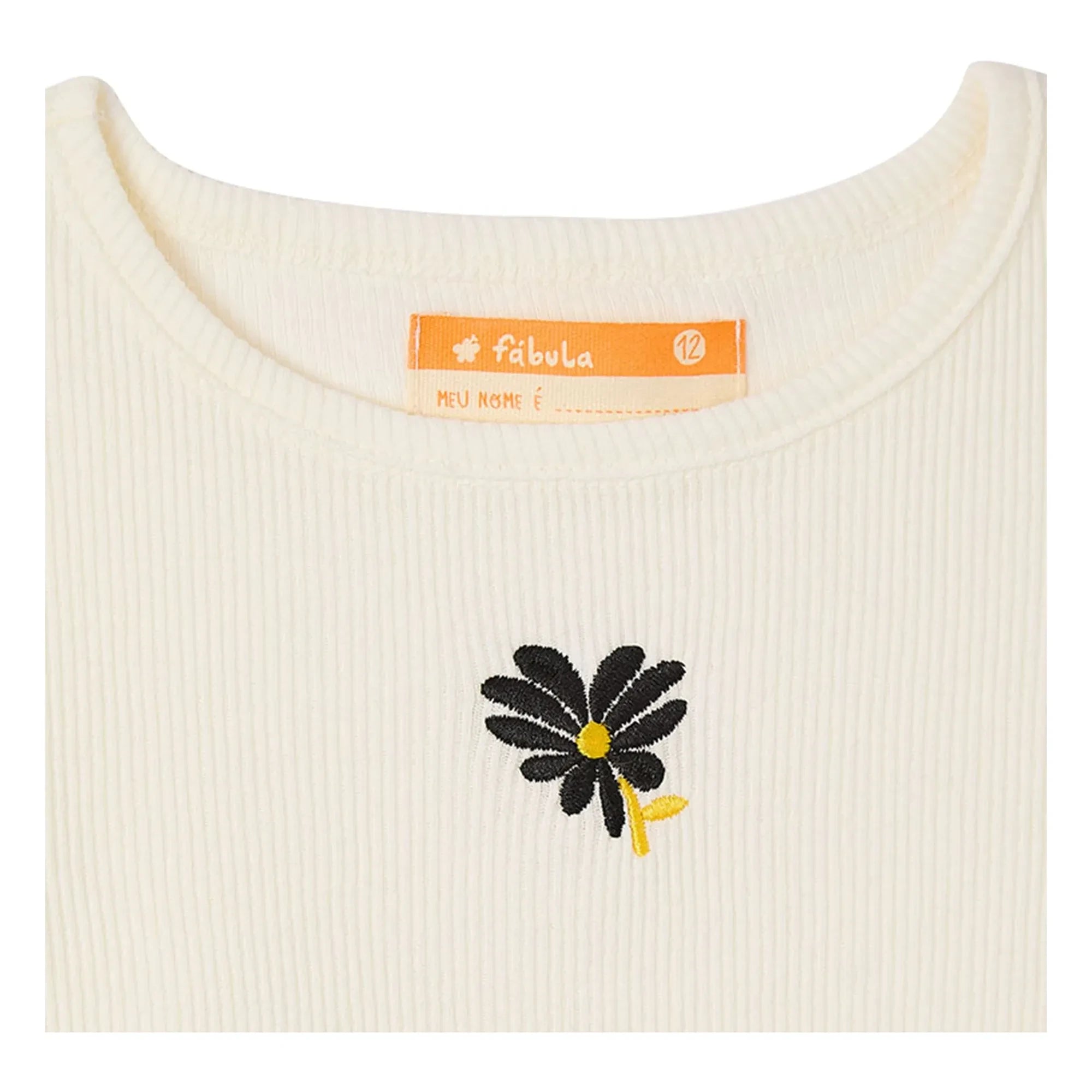 Fabula - Ribbed Floral T-Shirt | White