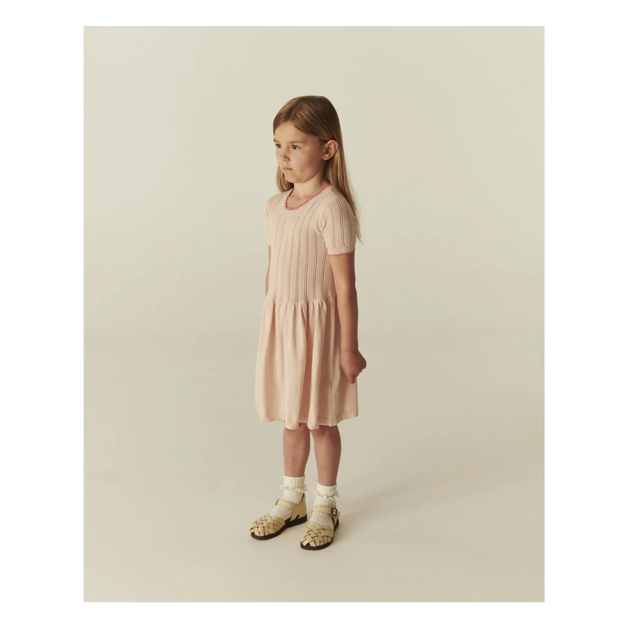 Copenhagen Colors - Pointelle Organic Cotton Mesh Dress | Peach