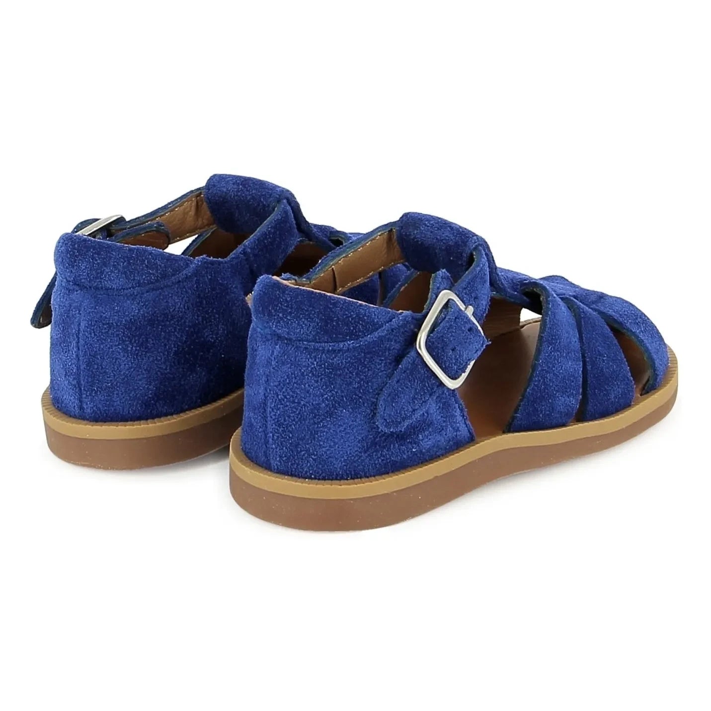 Pom d'Api - Poppy Daddy Velvet Sandals | Electric Blue