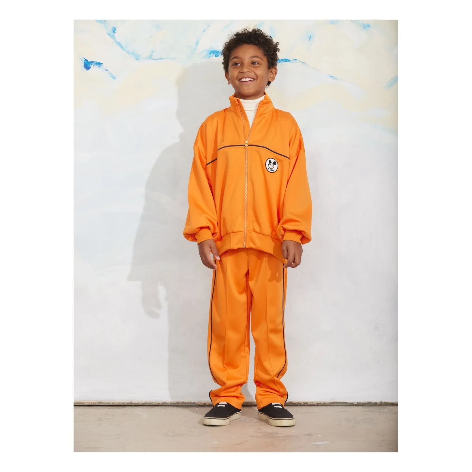 Mini Rodini - Sport Fermuarlı Sweatshirt Geri Dönüştürülmüş Lifler | Turuncu