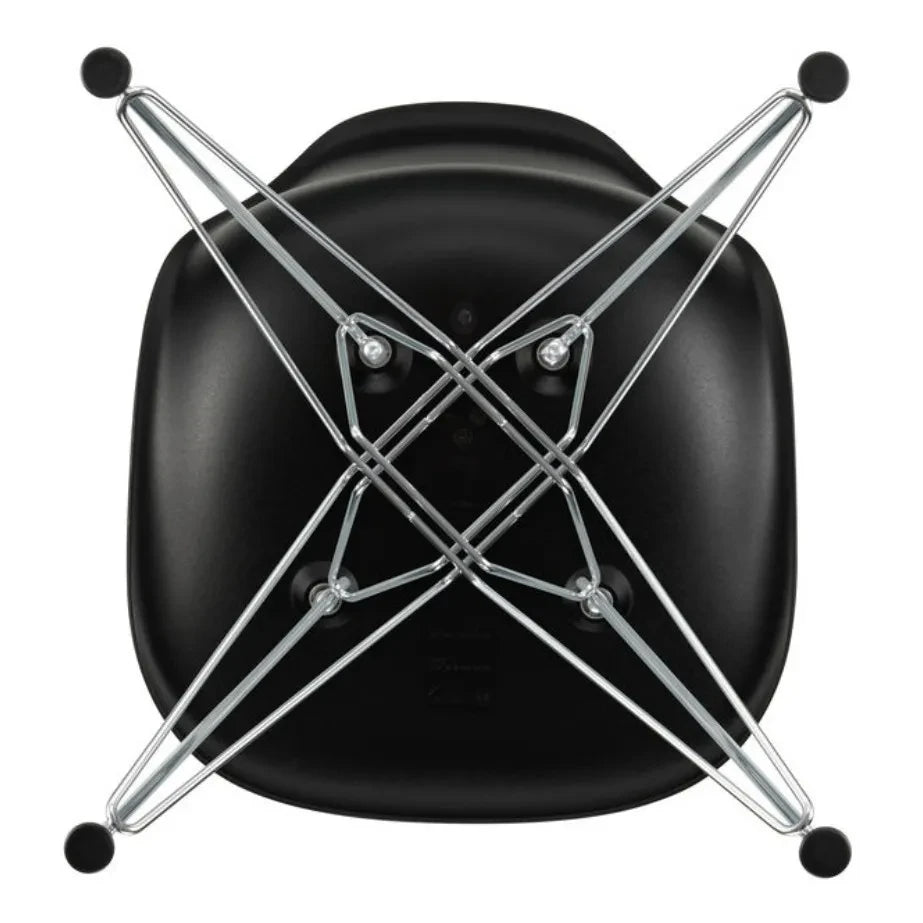Vitra - DSR Plastik Sandalye - krom çerçeve - Charles & Ray Eames | Siyah