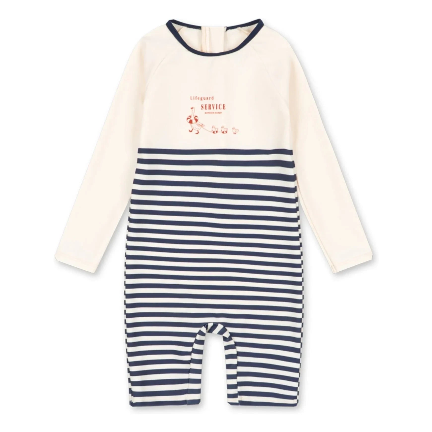 Konges Sløjd - Striped UV Protection Swimsuit Recycled Fibres | Ecru