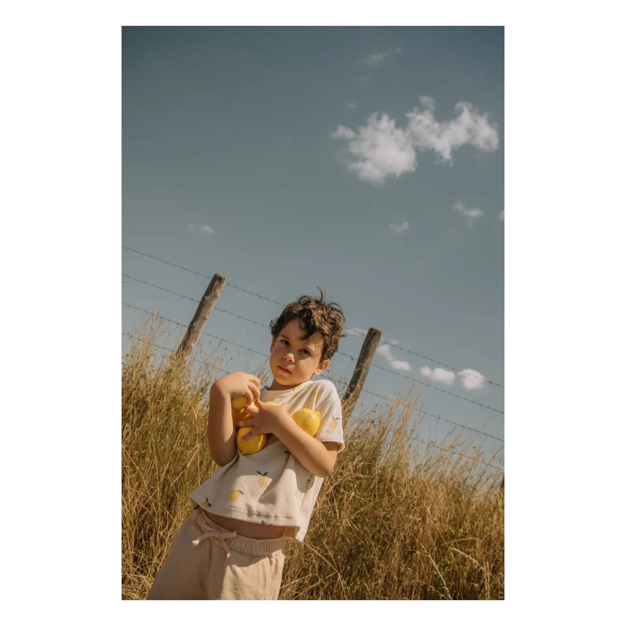 Studio Bohème - Essential Lemons Organic Cotton T-Shirt | Ecru