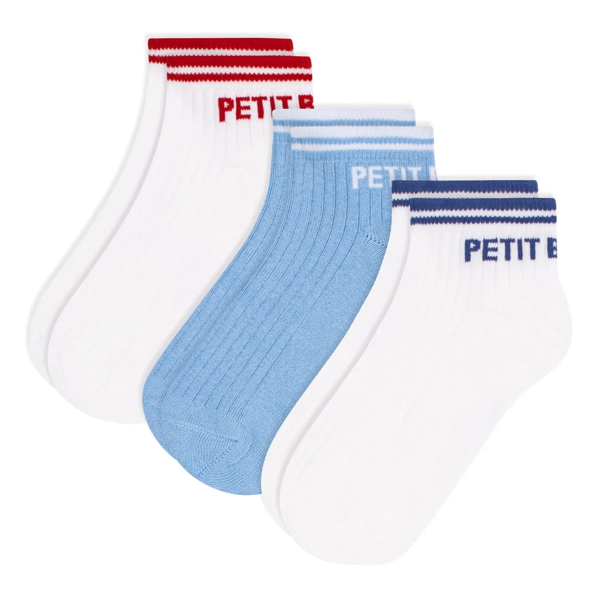 Petit Bateau - Set of 3 Pairs of Low Sports Socks | White
