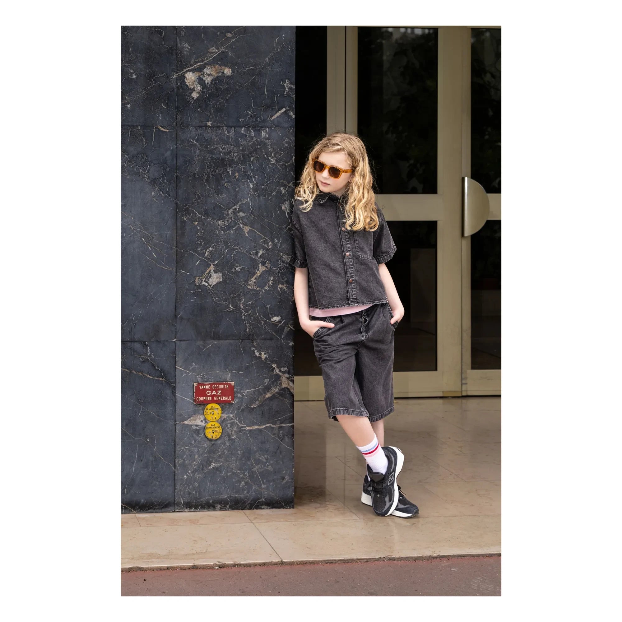 Finger in the nose - Denim Bermuda Şort Tate | Gri