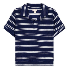 We Are Kids - Leonard Striped Organic Cotton Polo Shirt | Navy Blue