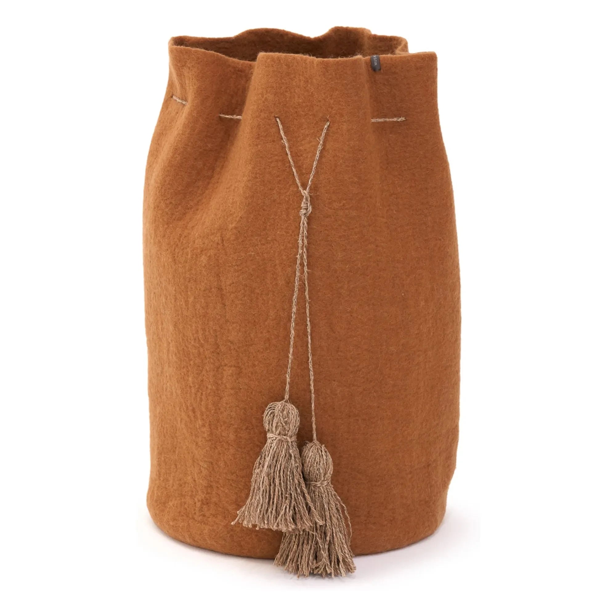 Muskhane - Felt Pom-Pom Storage Basket | Caramel