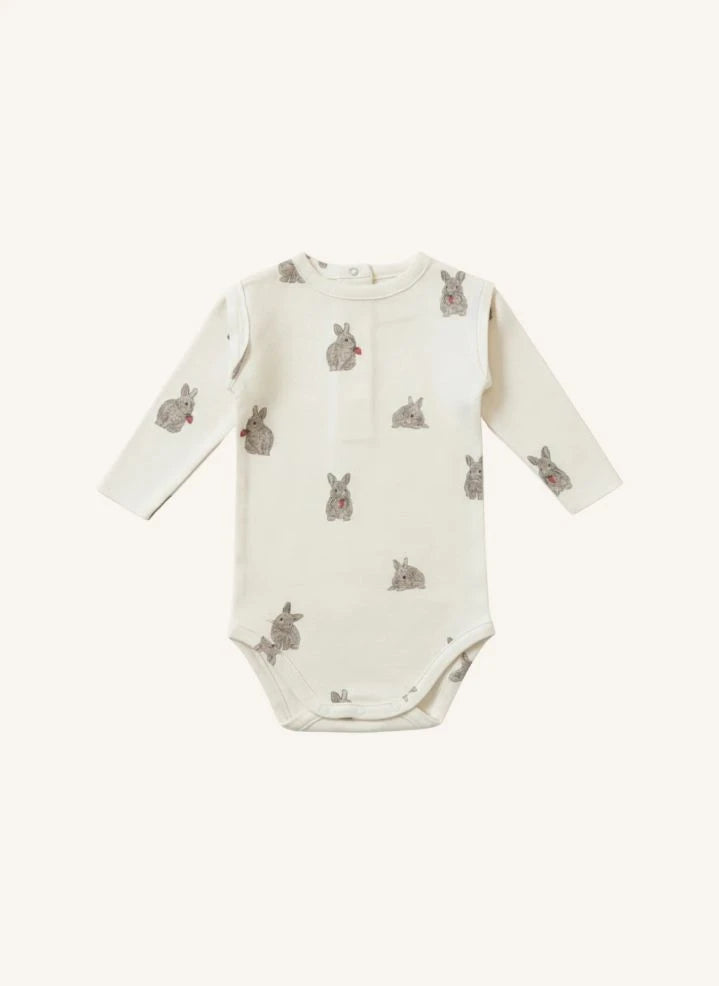 Studio Bohème - Lala Rabbits Organic Cotton Bodysuit | Ecru