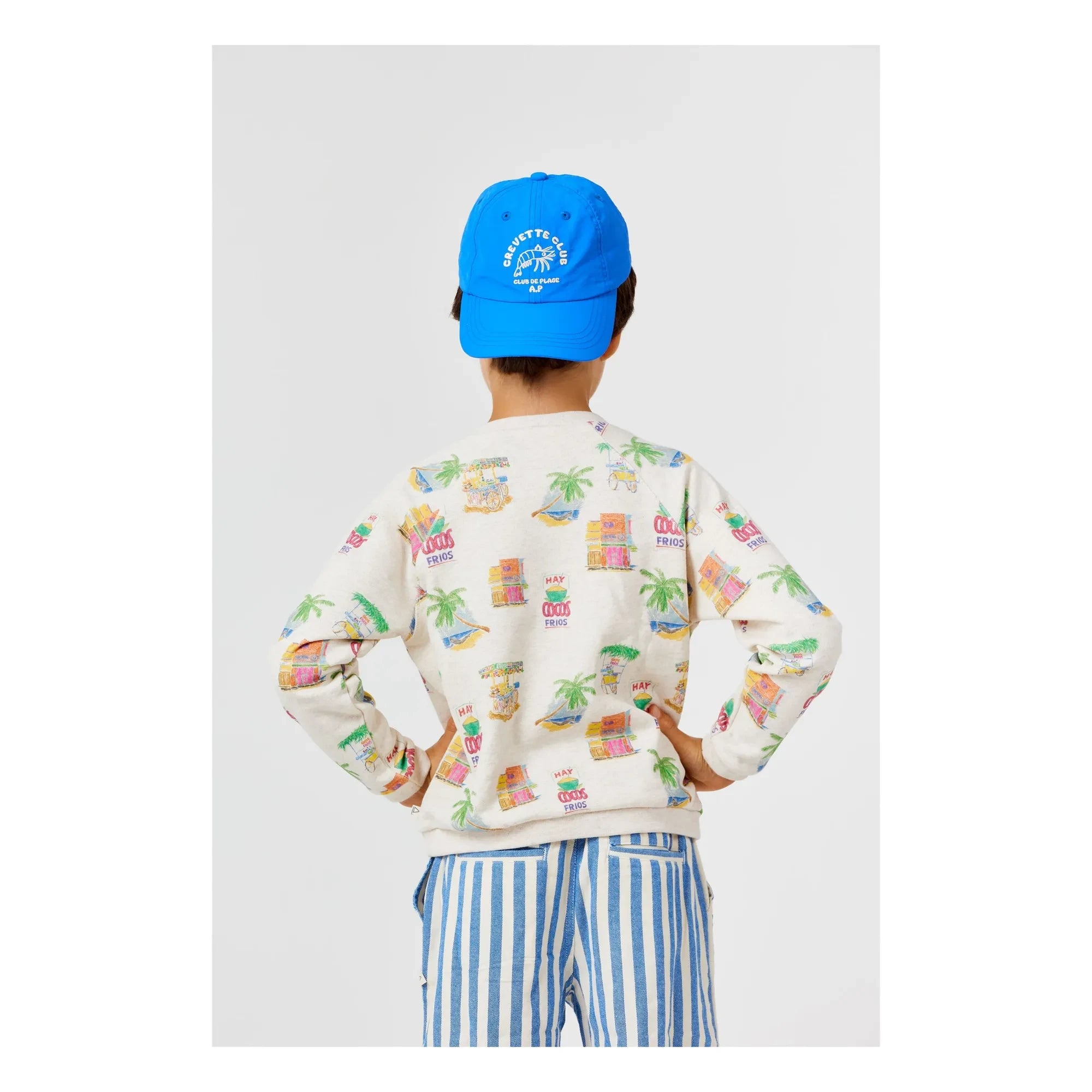 Arsène et Les Pipelettes - Organic Cotton Palm Sweatshirt | Heather Beige