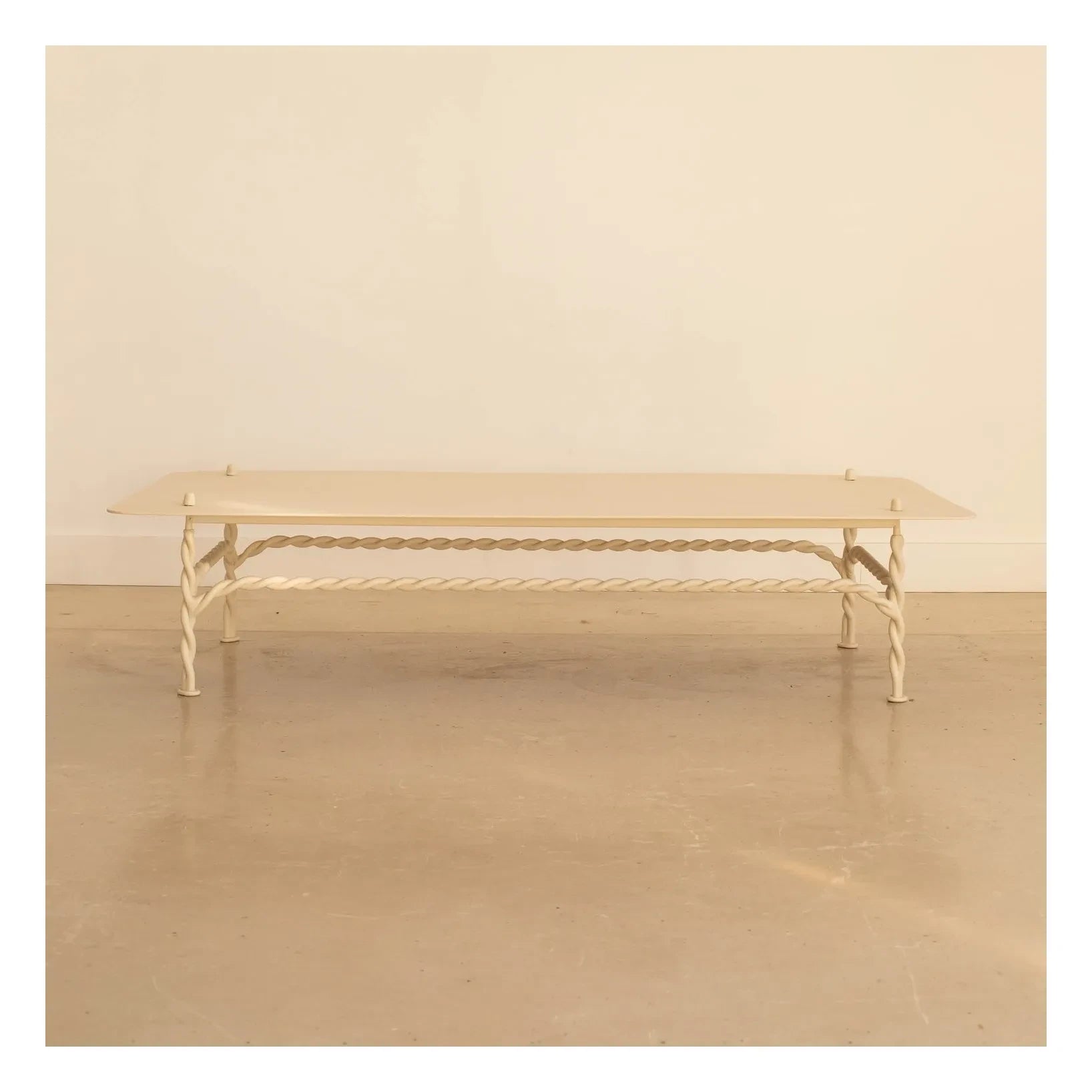 Honoré - Torsade Rectangular Side Table | Ecru