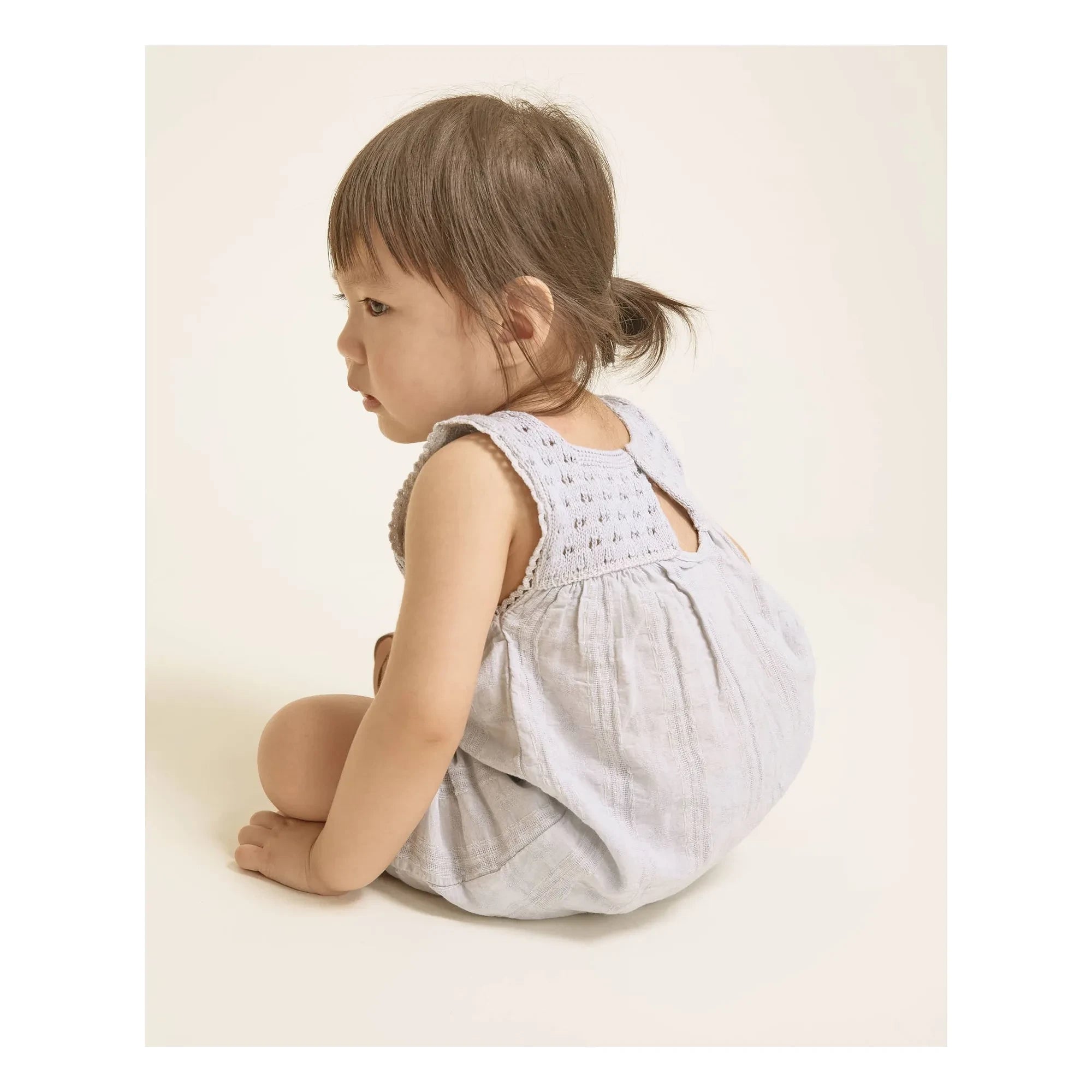 Búho - Boho Lurex Organic Cotton Dress | Light Blue