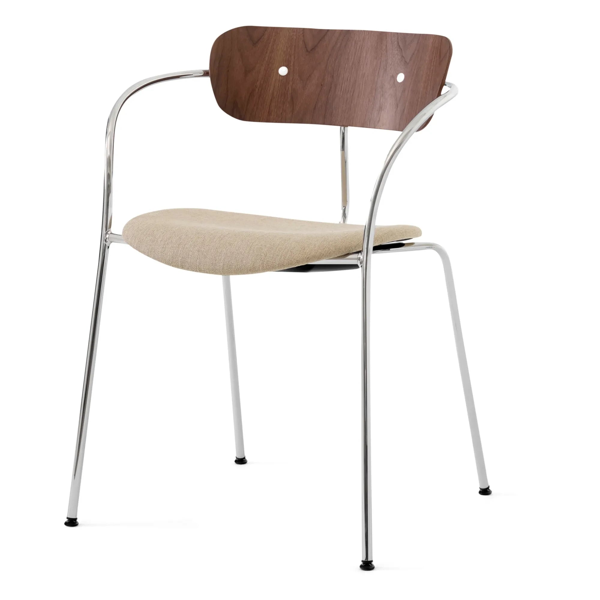 & Tradition - Armchair AV4 Pavilion Chairs, Chrome Frame | Walnut