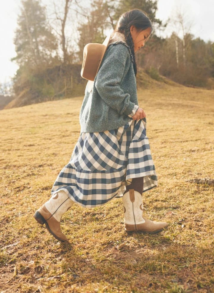 Búho - Gingham Kareli etek | Lacivert