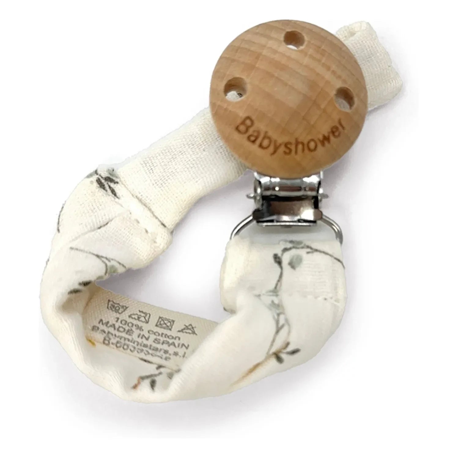 Baby Shower - Olive Pacifier Clip | Ivory