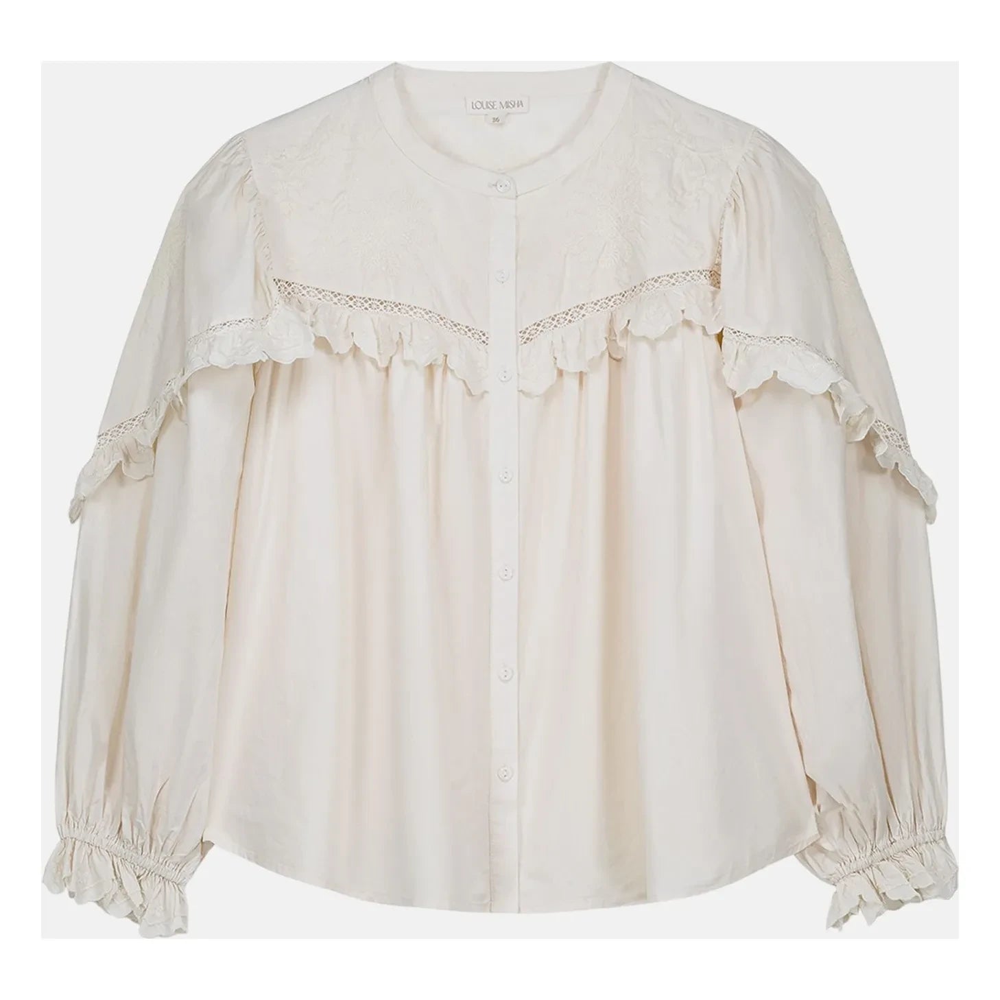 Louise Misha - Noelianne Blouse Organic Cotton Poplin - Women's Collection | Cream