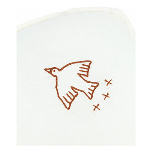 Nobodinoz - Cloud Pillow with Bird Embroidery - French Linen | Ecru