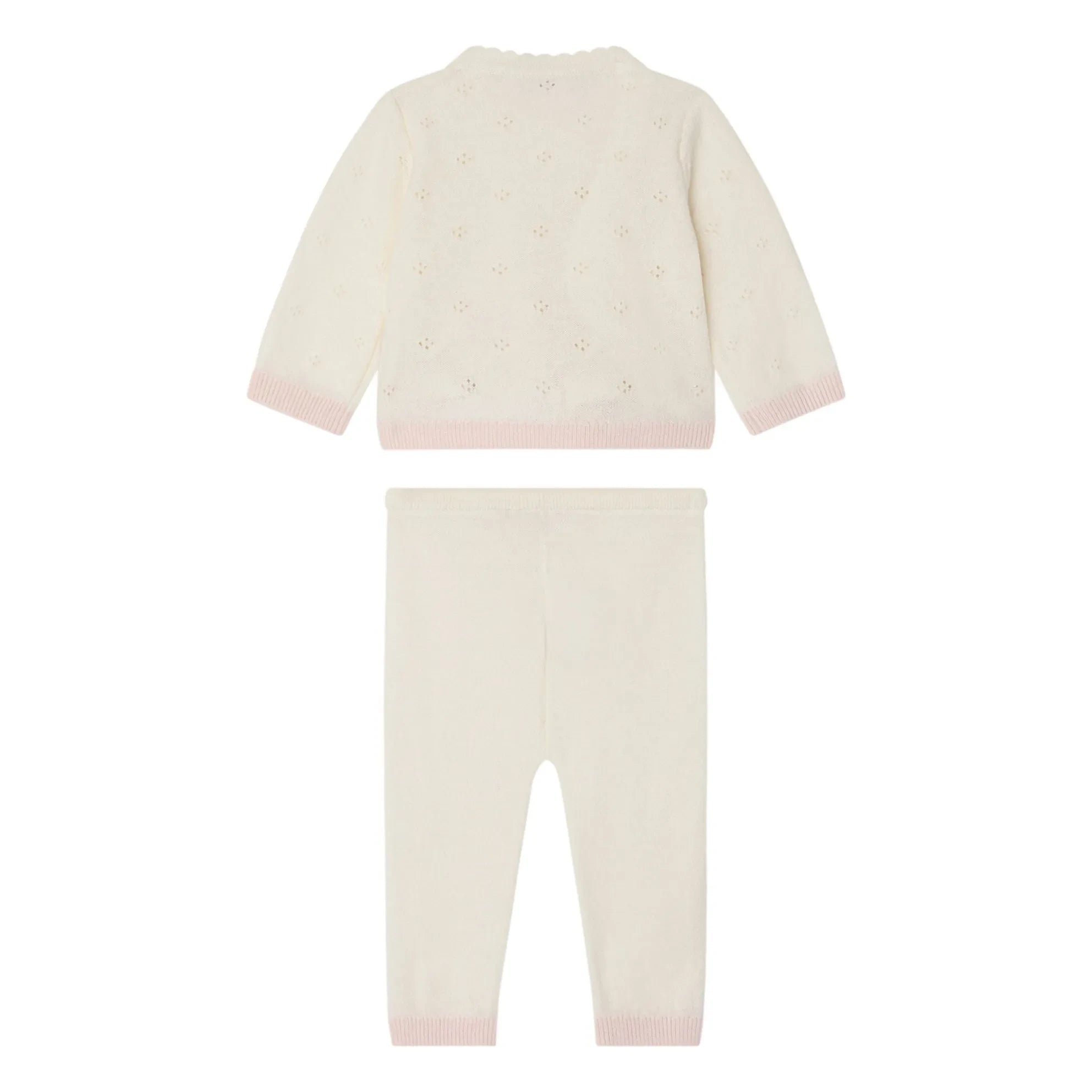 Bonpoint - Laurina Wool Knit Cardigan and Leggings Set | White