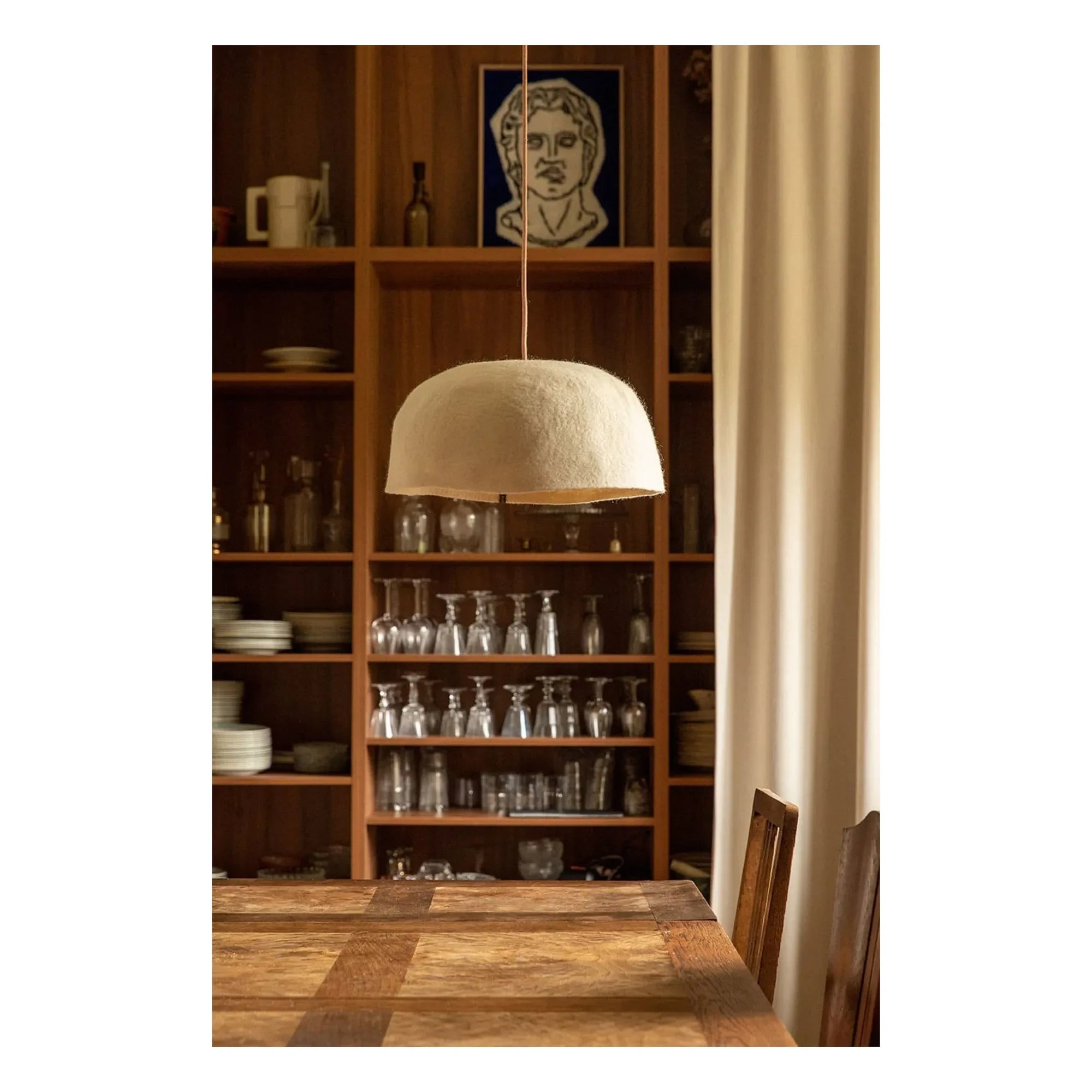 Muskhane - Felt Bedside Lamp | Ivory