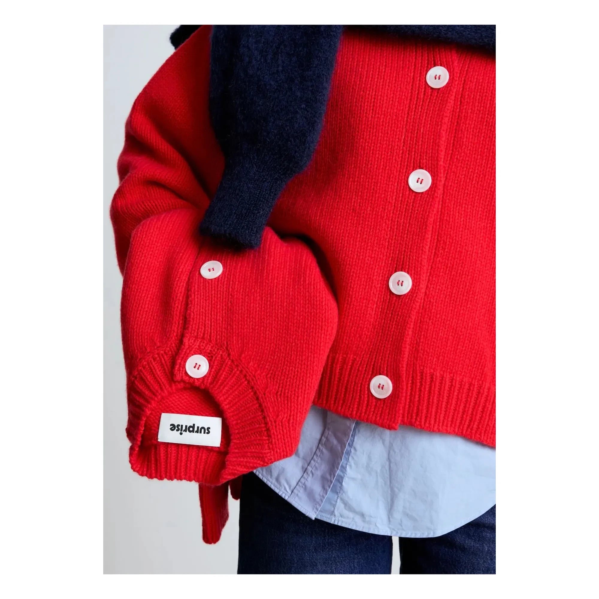 Surprise Paris - Emma Merino Wool and Cashmere Cardigan | Red