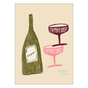 Poster and Frame - Champagne with the Ladies Poster