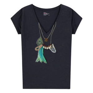 Leon & Harper - Tonton Feather Organik pamuklu T-shirt | Carbon