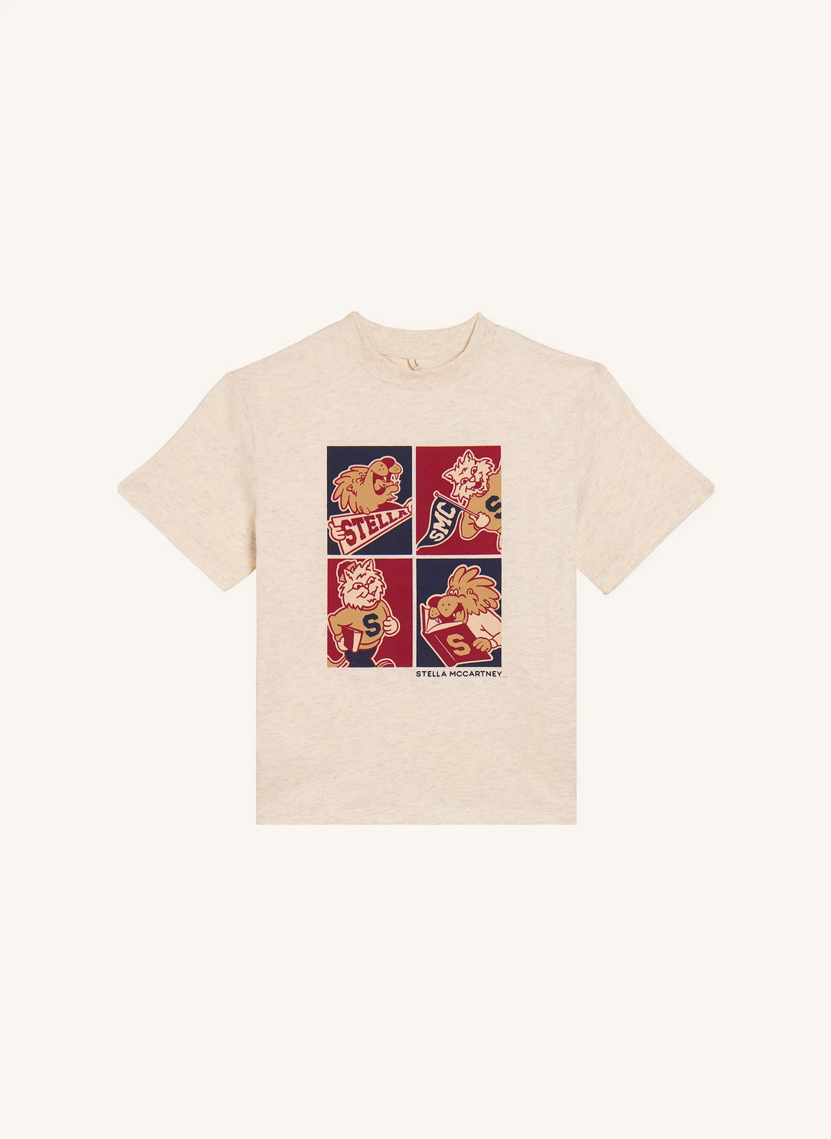 Stella McCartney Kids - College T-Shirt Organik pamuk | Bej