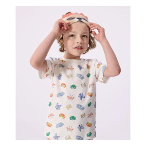 Petit Bateau - Organic Cotton Lion Masked and Short Pajama Set | White