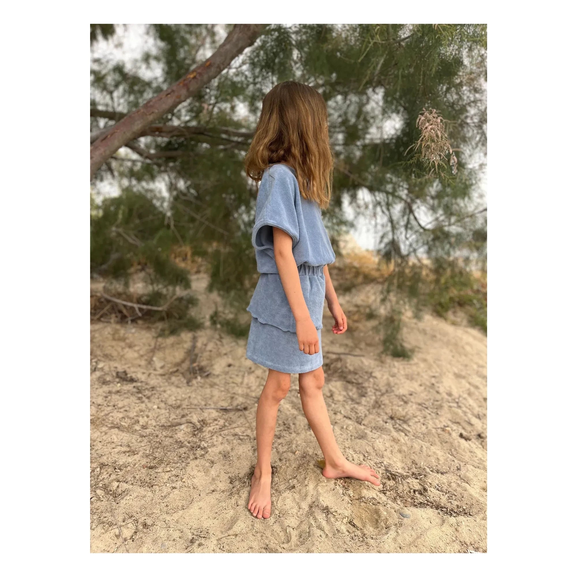 We Are Kids - Bree Organic Cotton Sponge T-Shirt | Gray Blue