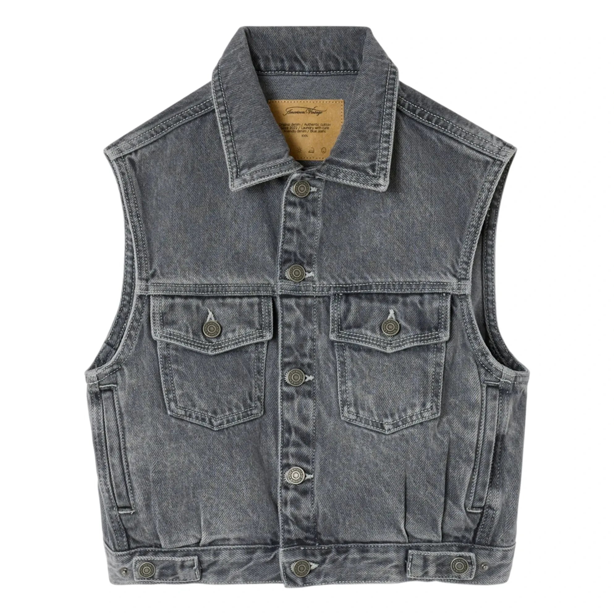 American Vintage - Yopday Sleeveless Denim Jacket | Gray