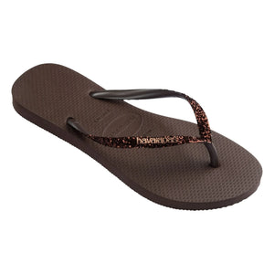 Havaianas - Slim Glitter Slides | Chocolate